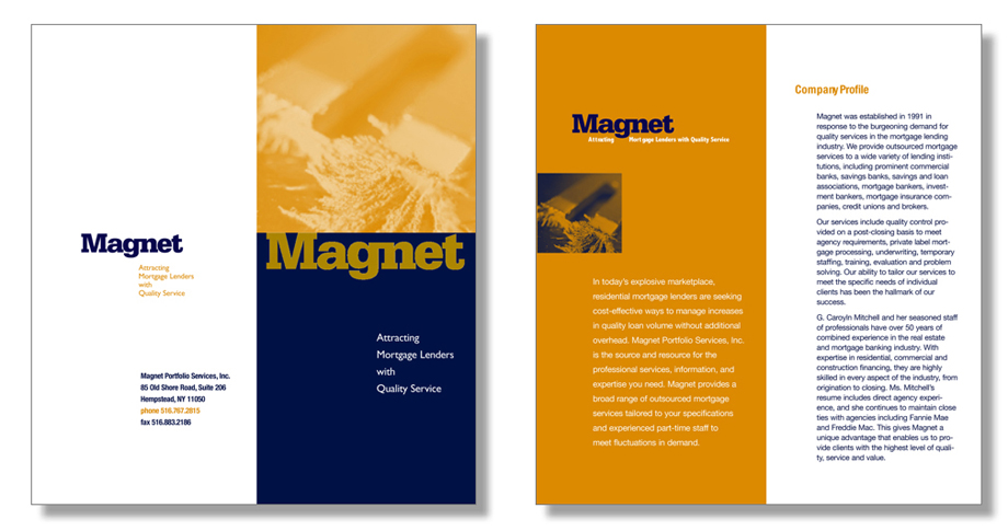 Magnet mortgage services brochure spread