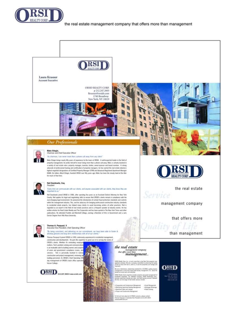 ORSID real estate management identity and sales material
